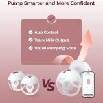 Smart APP Controlled Wearable Breast Pump, Hands-Free Wireless Electric Pump, 3 Modes 9 Suction Levels, BPA-Free