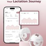 Smart APP Controlled Wearable Breast Pump, Hands-Free Wireless Electric Pump, 3 Modes 9 Suction Levels, BPA-Free