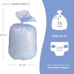 Ubbi Diaper Pail Plastic Bags, Disposable Baby Waste Bags, 3 Pack, 75 Count, 13-Gallon Bags