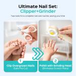 Baby Nail Trimmer Electric,Baby Nail Clipper Gentle, Quiet with 360° Light, Safe for Sleep Time Grinding,16-in-1 Kit for Newborn