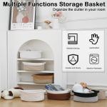 Basket with Bag and Ribbons,Cute Handle Organizer Box for Birthday/Baby Shower, Toy Storage, Nursery Organizing & Shelf Deco