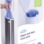 Ubbi Diaper Pail Plastic Bags, Disposable Baby Waste Bags, 3 Pack, 75 Count, 13-Gallon Bags