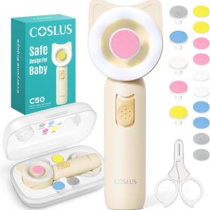 Baby Nail Trimmer Electric,Baby Nail Clipper Gentle, Quiet with 360° Light, Safe for Sleep Time Grinding,16-in-1 Kit for Newborn
