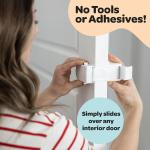 Door Lock Kids Can't Reach or Defeat Works With Door Knob, Lever or Handle - Childproof Safety Locks are Toddler,